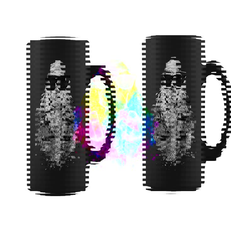 ポップアート アメリカンコッカー スパニエル 犬のポートレート ヘッドフォン付き コーヒーマグ