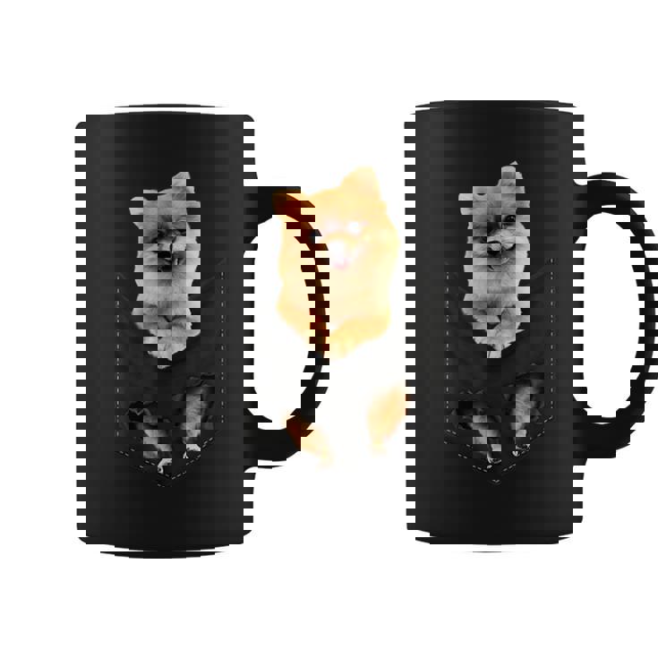 ポム犬愛好家のためのポケットに入った面白いポメラニアン。 コーヒーマグ