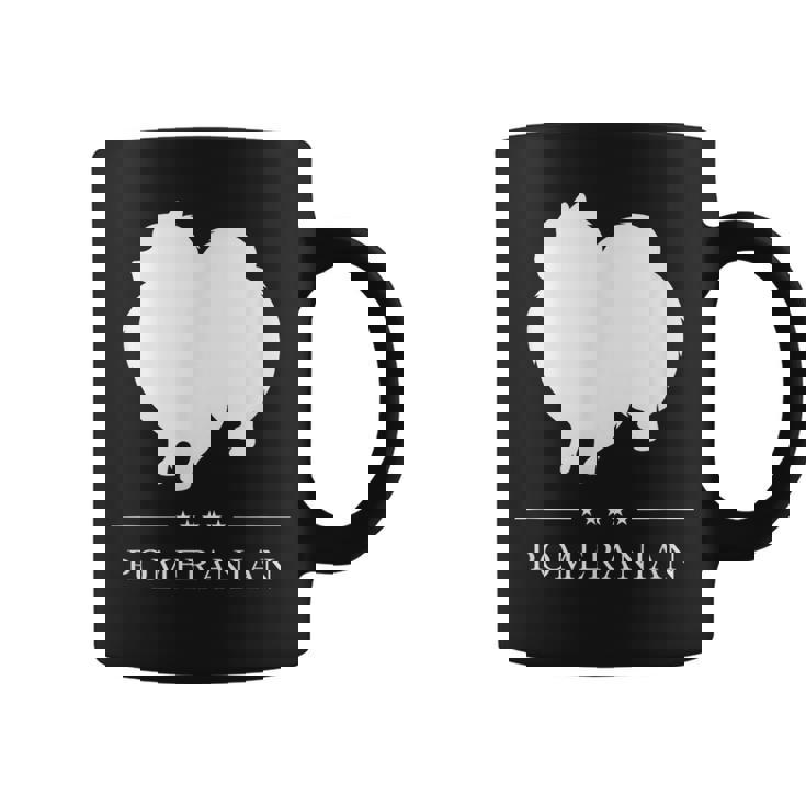 ポメラニアン 犬 ホワイト シルエット コーヒーマグ