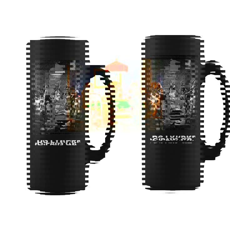 ポーカーをする犬 クラシックアートワーク アートワーク 犬 子犬 コーヒーマグ