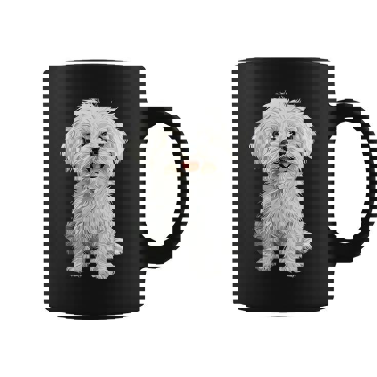 マルチーズ 犬 グラフィック ペット イラスト マルチーズ コーヒーマグ