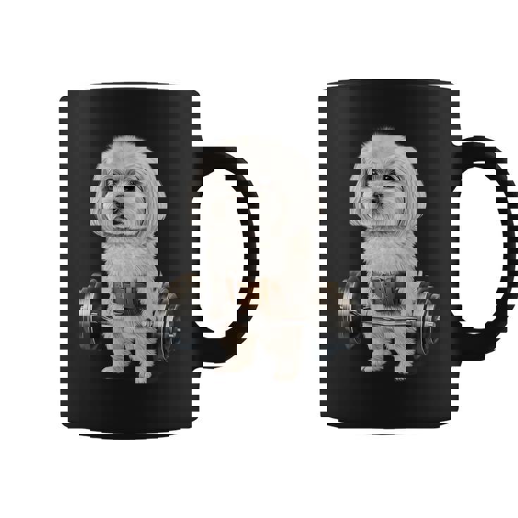 マルチーズドッグ筋トレ バーベルシュラッグバー フィットネス コーヒーマグ