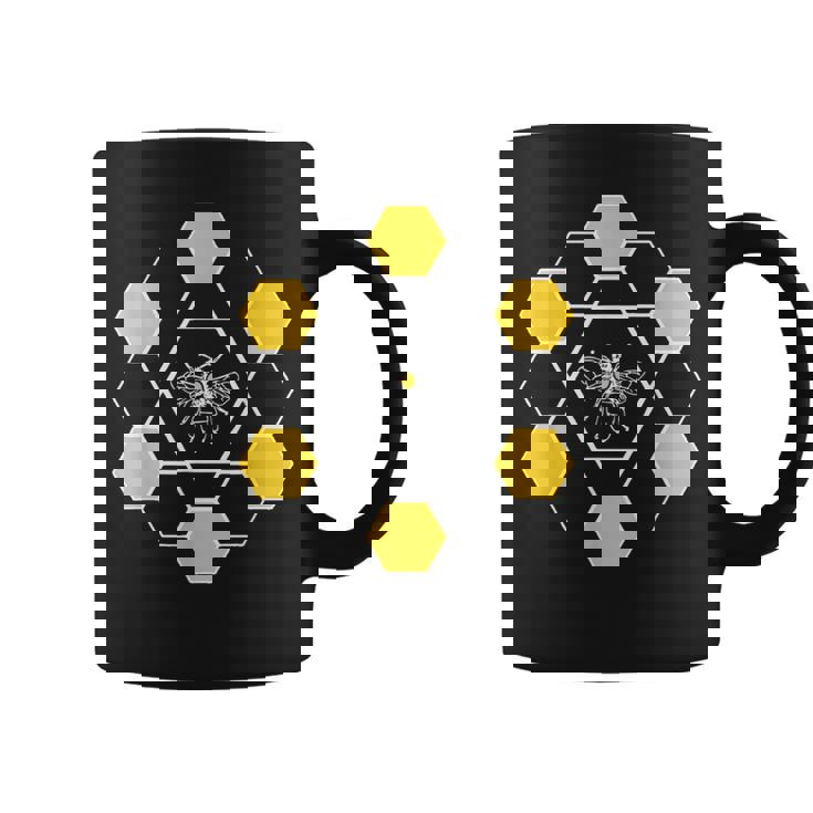 ミツバチユーモア六角形ナチュラルスタイル コーヒーマグ