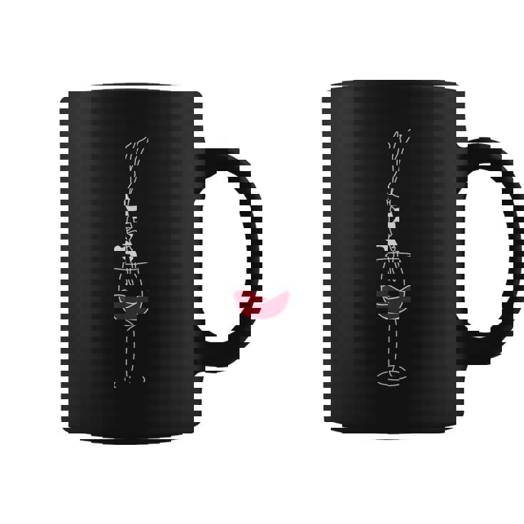 ミニマリズム ワインヘッド ジャンプ イラスト ヴィノ ギフトアイデア コーヒーマグ