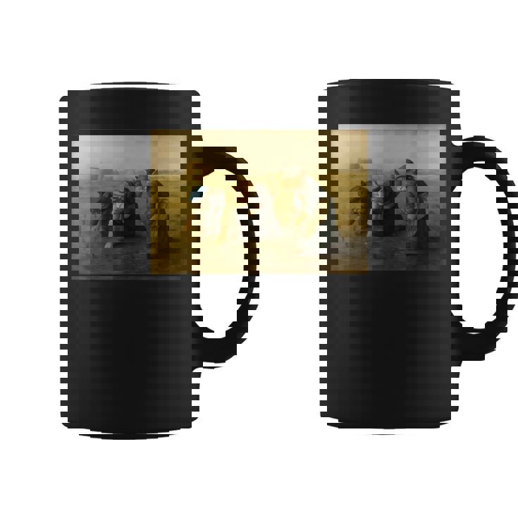 ミレー風アート猫の田植え 農作業をする三匹の猫たち コーヒーマグ