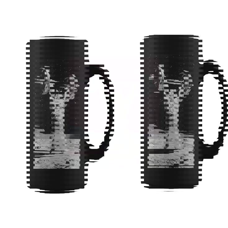 ムーンキャット 筋トレ 猫 フィットネス ジム ウェイトリフティング トレーニング 面白い猫 おもしろ コーヒーマグ