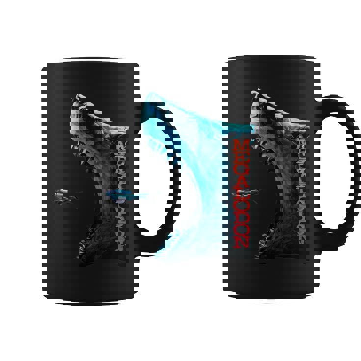 メガロドン モチーフ 原始のサメ サメ 鮫 略奪的な魚 背びれ メガロドン コーヒーマグ