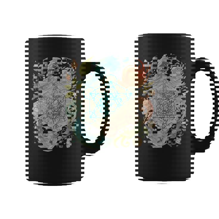 メタトロンキューブと自然の要素 火、土、水、風 コーヒーマグ