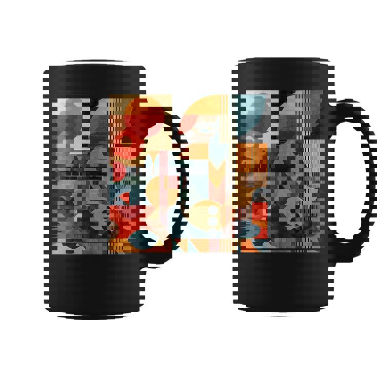 モダン 抽象 パターン ボーホー 抽象 幾何学 コーヒーマグ