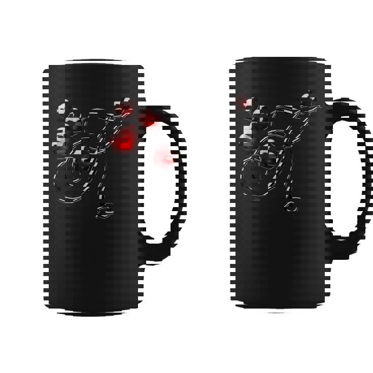 モノグラム イニシャル文字 K ラブ ハート コーヒーマグ