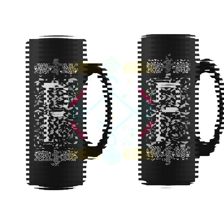 モノグラム 文字 P ケルト ヴィンテージ レトロ コーヒーマグ