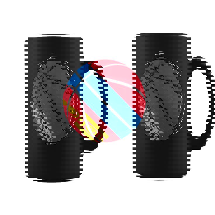 モンゴルの国旗が付いたバスケットボールボール コーヒーマグ