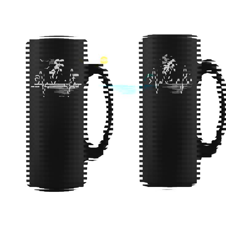ヤシの木 ビーチ ハートビート トロピカル サンセット 夏 バケー コーヒーマグ