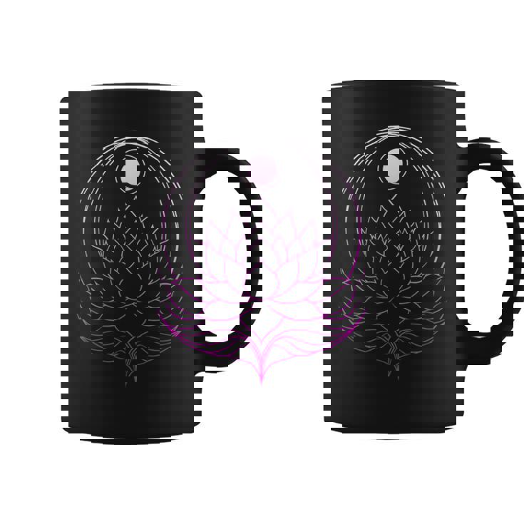 ヨガと瞑想用の月付きヨガ衣装ロータス ナマステ コーヒーマグ