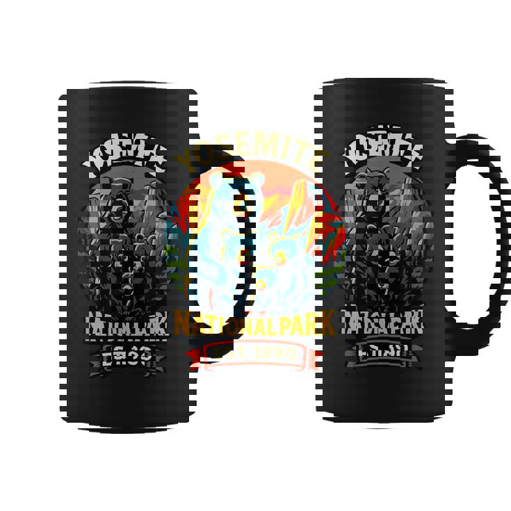 ヨセミテ国立公園 クマの家族 Est 1890 サンセットアート コーヒーマグ