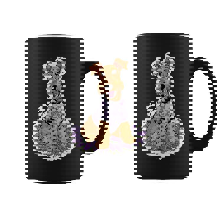 ライラックのエアデール テリア コーヒーマグ