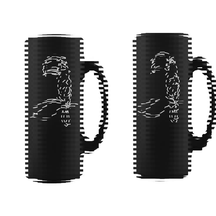 ラインアート 鳥類学者オオハシ コーヒーマグ