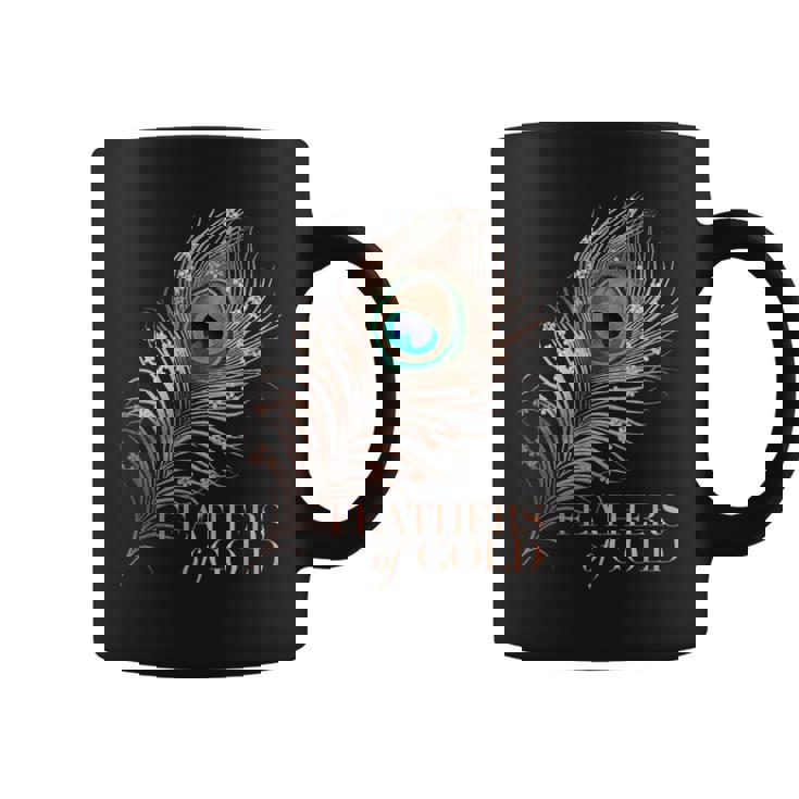 ラグジュアリーボタニカルフラワー ローズゴールド 孔雀 ゴールドの羽 コーヒーマグ