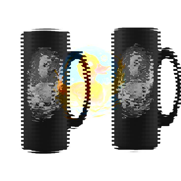 ラバーアヒル 水泳 お絵かき 水彩 ゴム ア コーヒーマグ