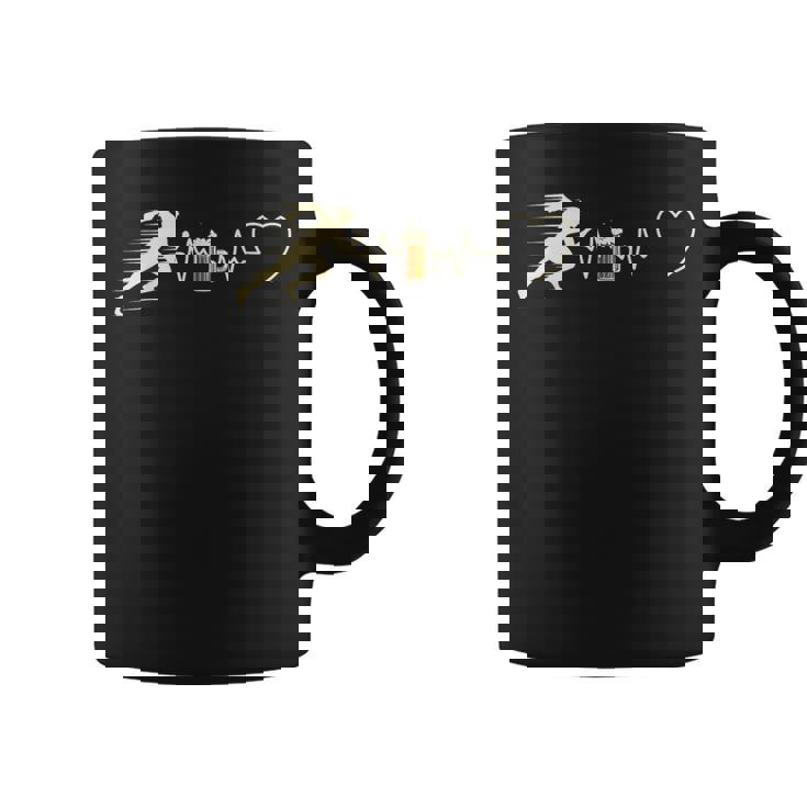 ランニングビールマン ユーモア ランニング 面白いギフトアイデア コーヒーマグ