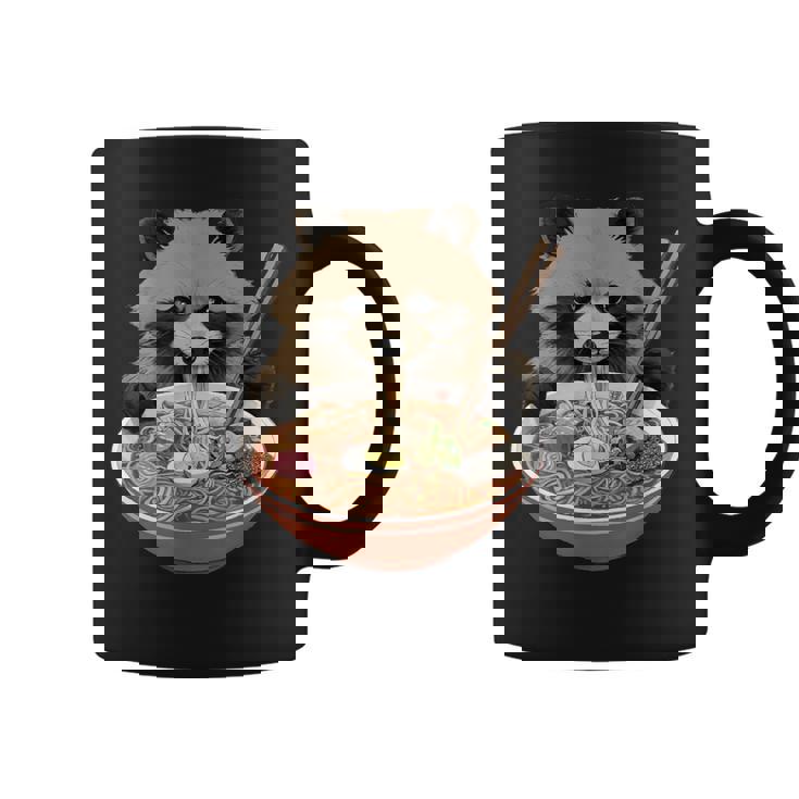 ラーメンたぬき タヌキ おもしろ ユニーク 動物 アニマル 狸 漢字 麺 グラフィック イラスト アニメ コーヒーマグ