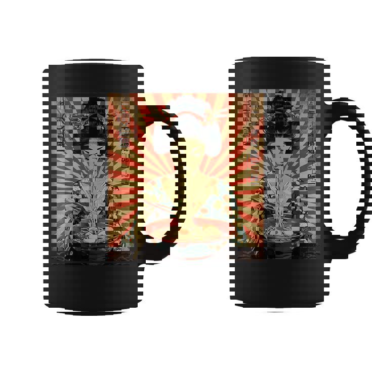 ラーメンをすする芸者 コーヒーマグ