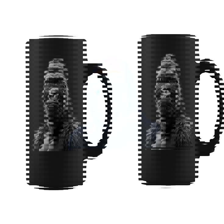 リアルなゴリラアートtシャツ、野生動物の霊長類の肖像画。 コーヒーマグ