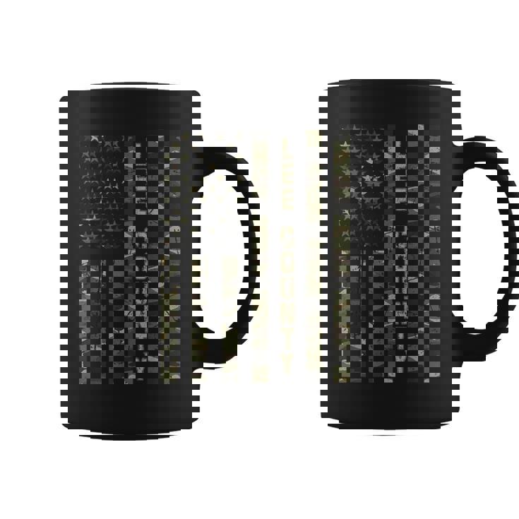 リー郡 アメリカ合衆国 アンティーク調迷彩 米国旗付き コーヒーマグ