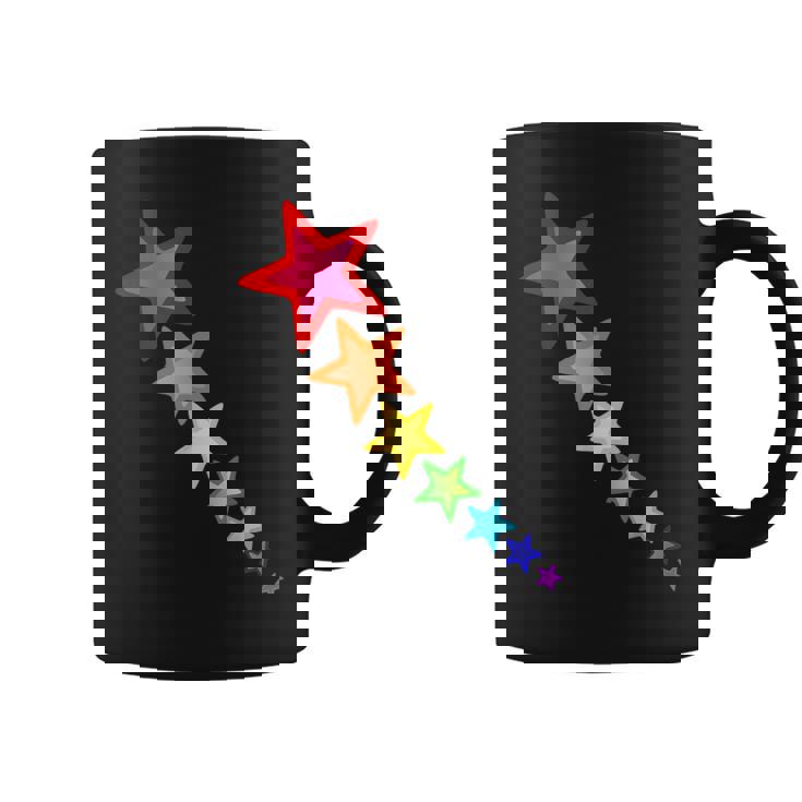 レインボーカラーの星。 コーヒーマグ
