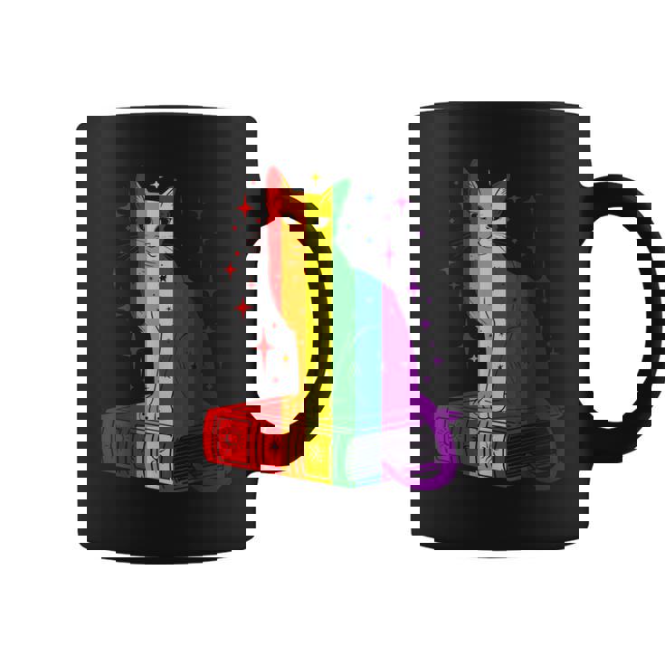レインボー猫と本と星 Lgbt プライド コーヒーマグ