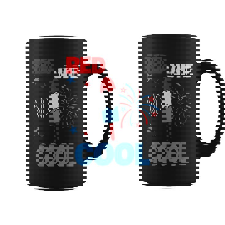 レッド ホワイト クールなアメリカ国旗 アイスキャンディー 面白い 7月4日 コーヒーマグ