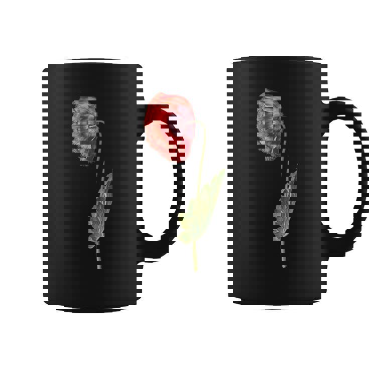 レッドポピーフラワー ボタニカルポピー レッドポピー コーヒーマグ