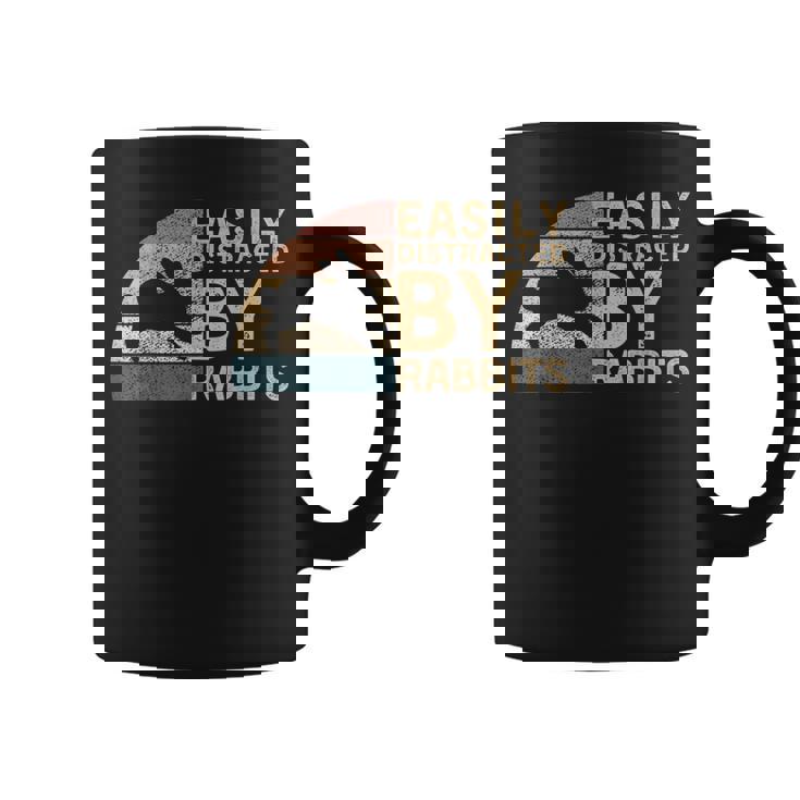 レトロ ヴィンテージ Easy Distracted By Rabbits Bunnies Lover コーヒーマグ