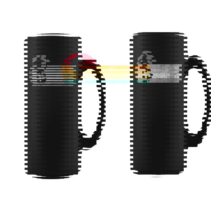 レトロ ヴィンテージ スケートボーダーシルエット スケートボード コーヒーマグ