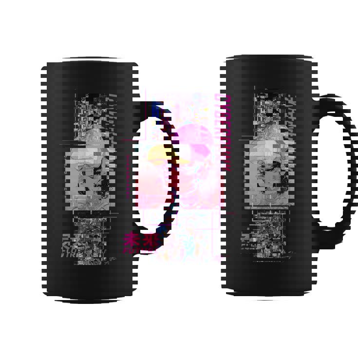 レトロなサイバーパンクヴェイパーウェーブ の 美学を取り入れた日本のサイバーパンクアニメ コーヒーマグ