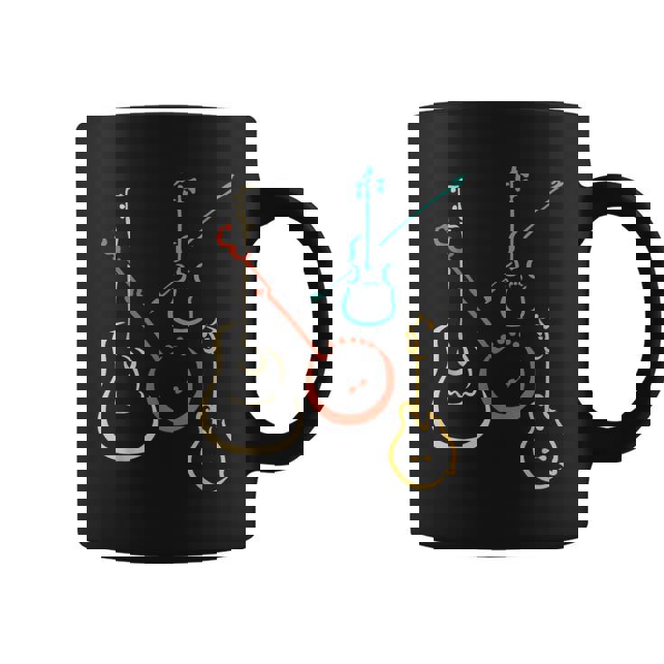 レトロなブルーグラス、ギター、バンジョー、フィドル、マンドリン コーヒーマグ