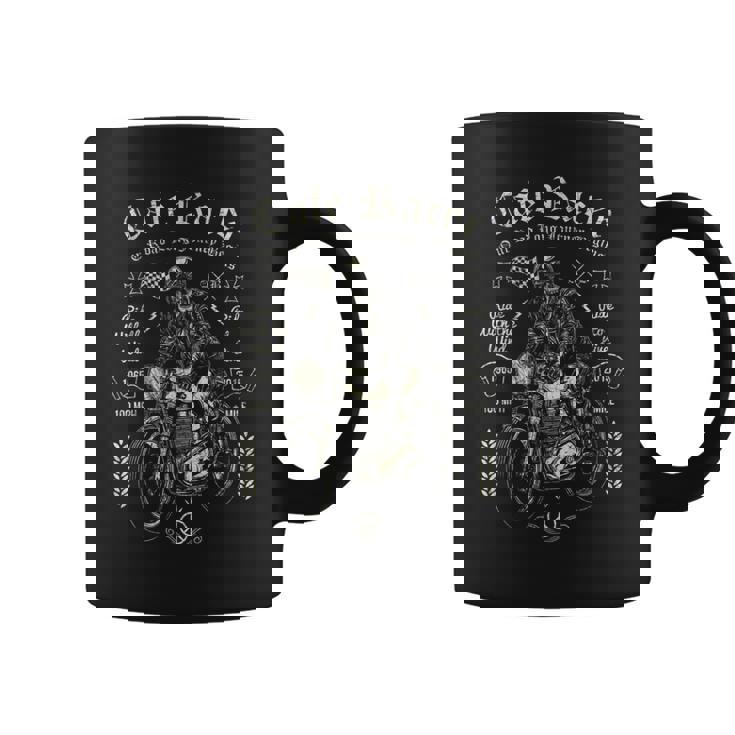 レトロなヴィンテージカフェレーサー オートバイ スカル ライブライドバイカー コーヒーマグ