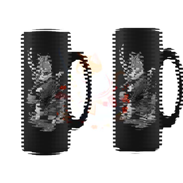 レトロな日本の侍猫グラフィック 猫愛好家 コーヒーマグ