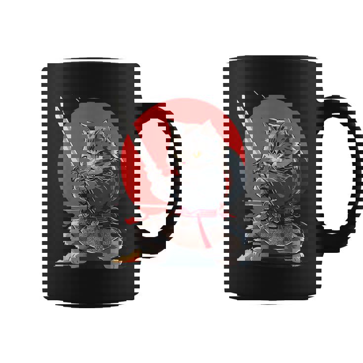 レトロな日本の侍猫グラフィック 猫愛好家 コーヒーマグ