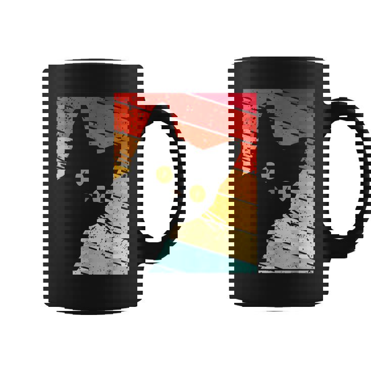 レトロな黒猫、ヴィンテージスタイルの黒猫。 コーヒーマグ