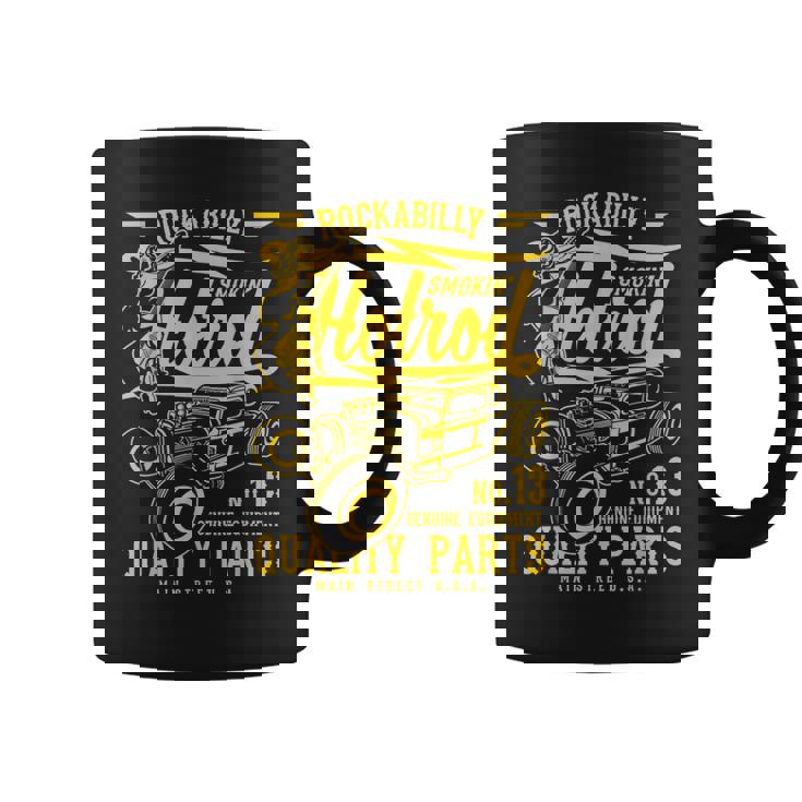 レトロヴィンテージスタイルのホットロッドロカビリーアンティーク調デザイン。 コーヒーマグ