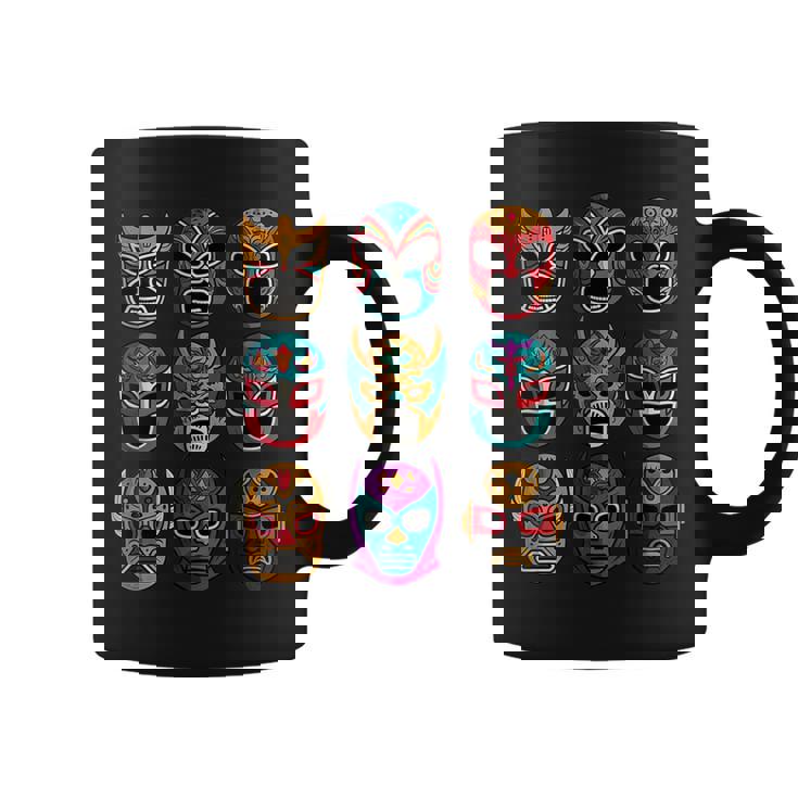 レトロ・ルチャリブレ・マスク フリースタイル・レスリング・ファイター コーヒーマグ