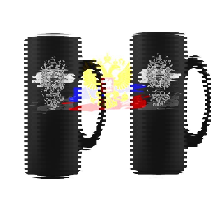 ロシア国章 ロシア国旗 イーグルエンブレム付き コーヒーマグ