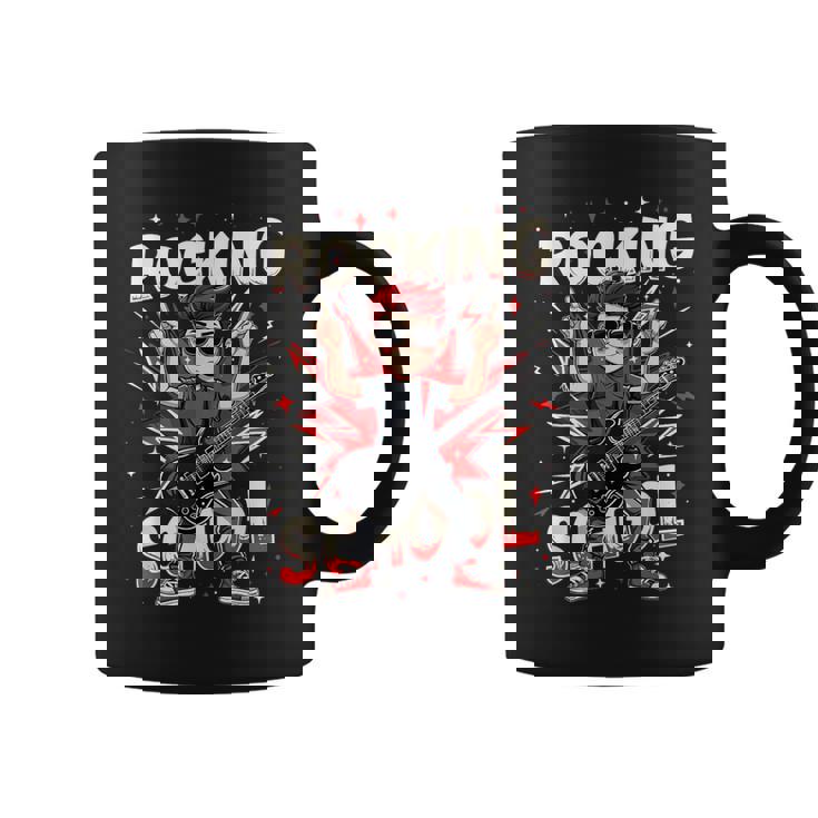 ロッキング・100デイズ・オブ・スクール・ファニー・ギター・キッズ コーヒーマグ