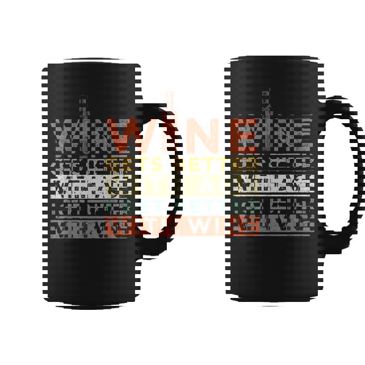 ワインは年を重ねるごとに良くなる私はワインと共に良くなる コーヒーマグ