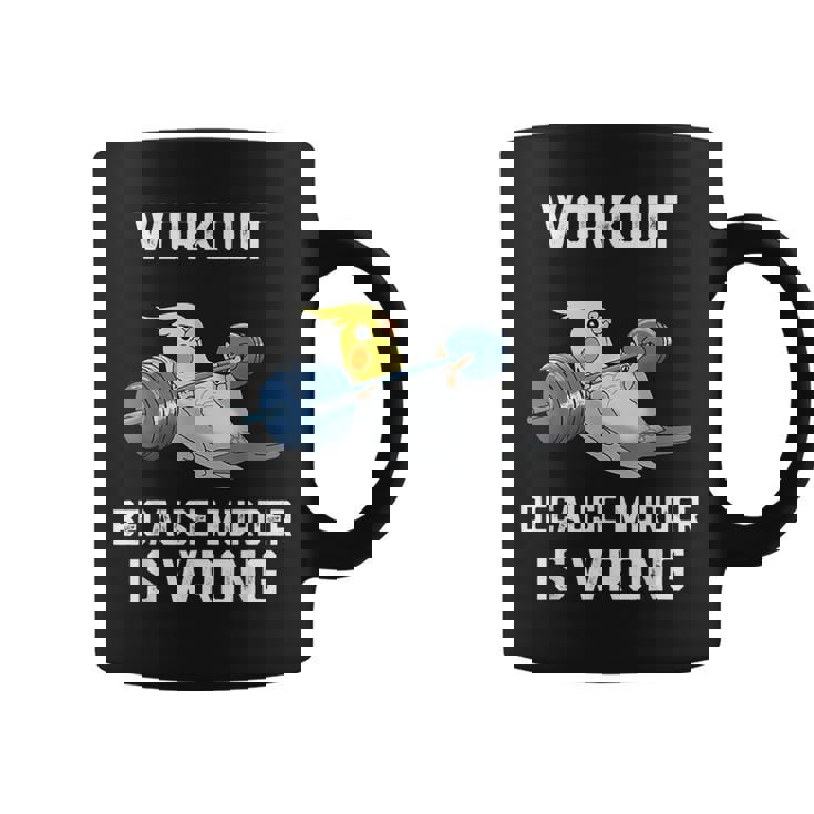 ワークアウト Because Murder Is Wrong 面白いオウム オカメインコ 鳥 コーヒーマグ