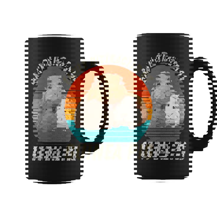 ヴィンテージ Easy Distracted By モルモット レトロ モルモット コーヒーマグ