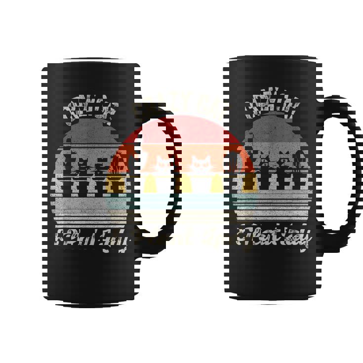 ヴィンテージ レトロ クレイジー キャット & プラント レディ サボテン 多肉植物 ママ コーヒーマグ