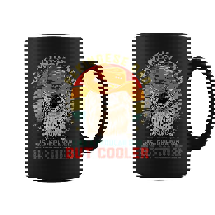 ヴィンテージ レトロ ペキニーズパパ Like Regular Dad But Cooler コーヒーマグ