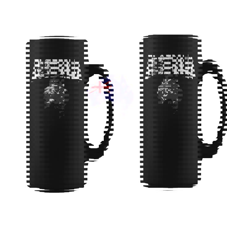 ヴィンテージオーストラリア地図、オーストラリア国旗お土産tシャツ。 コーヒーマグ